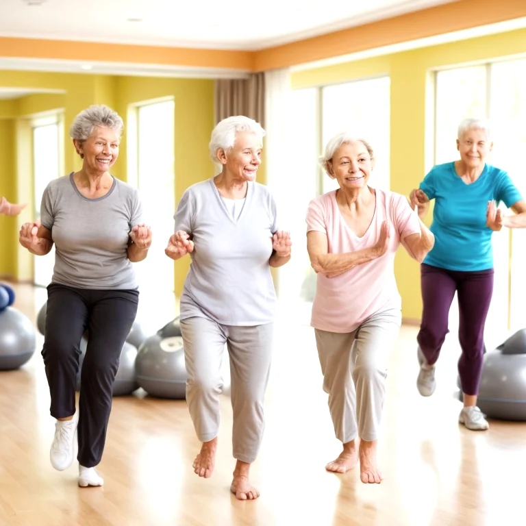 Senioren bei Vitalitätstraining unter professioneller Anleitung